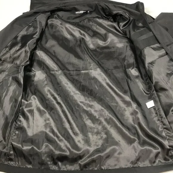 Dolce & Gabbana Jacket Mens 46 Black Made in Italy Utility Zip Pockets Lined - Picture 5 of 12